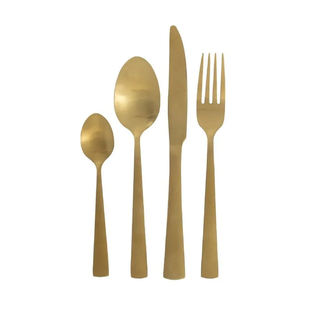 Hema Copenhagen 16 Pc Matte Brass MCM Cutlery Set